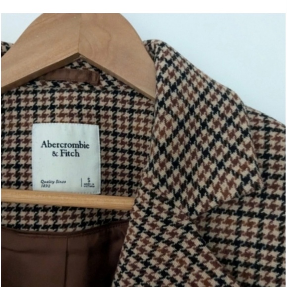 Abercrombie Double Button Houndstooth Blazer Jacket - Picture 2 of 5
